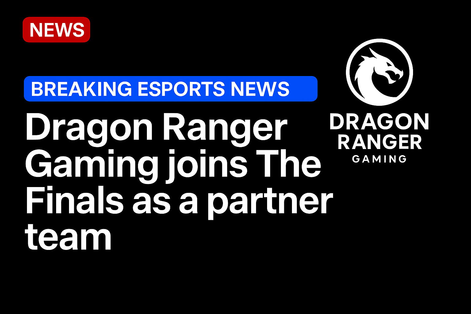 Dragon Ranger Gaming joins The Finals as a partner team