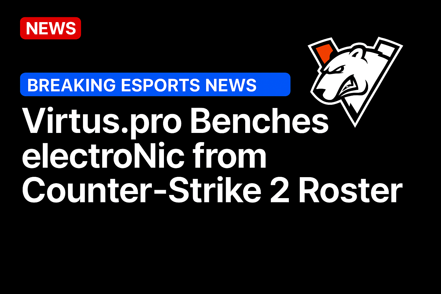 Virtus.pro benches electroNic from Counter-Strike 2 roster