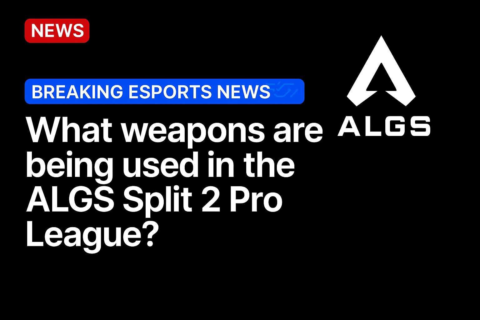 What weapons are being used in the ALGS Split 2 Pro League?