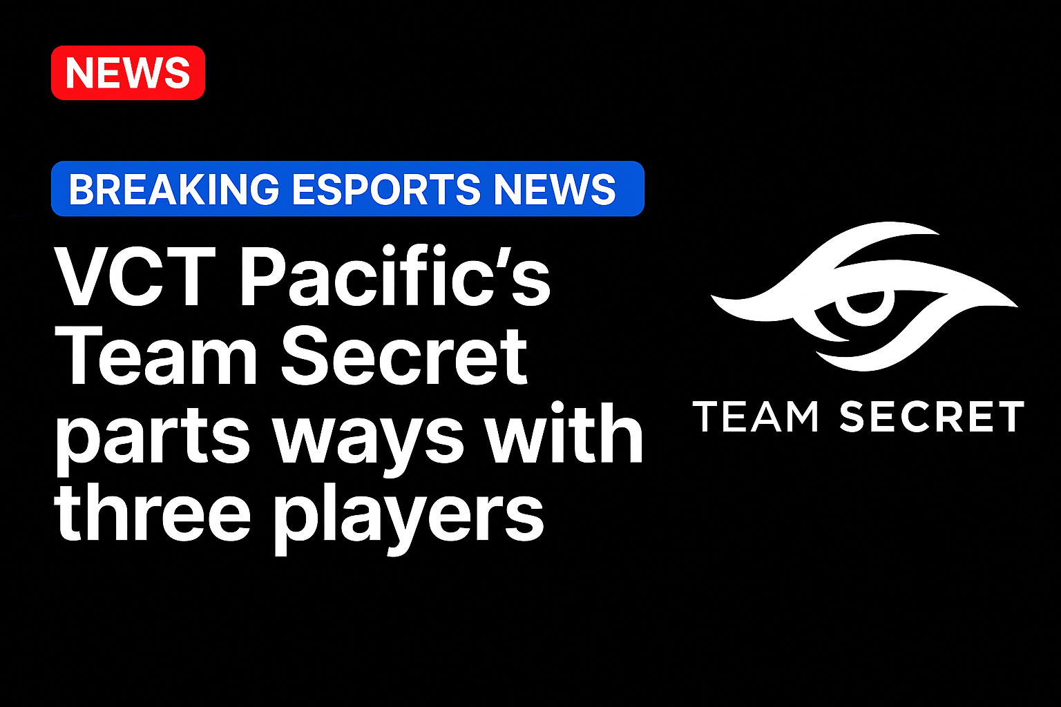 VCT Pacific’s Team Secret parts ways with three players