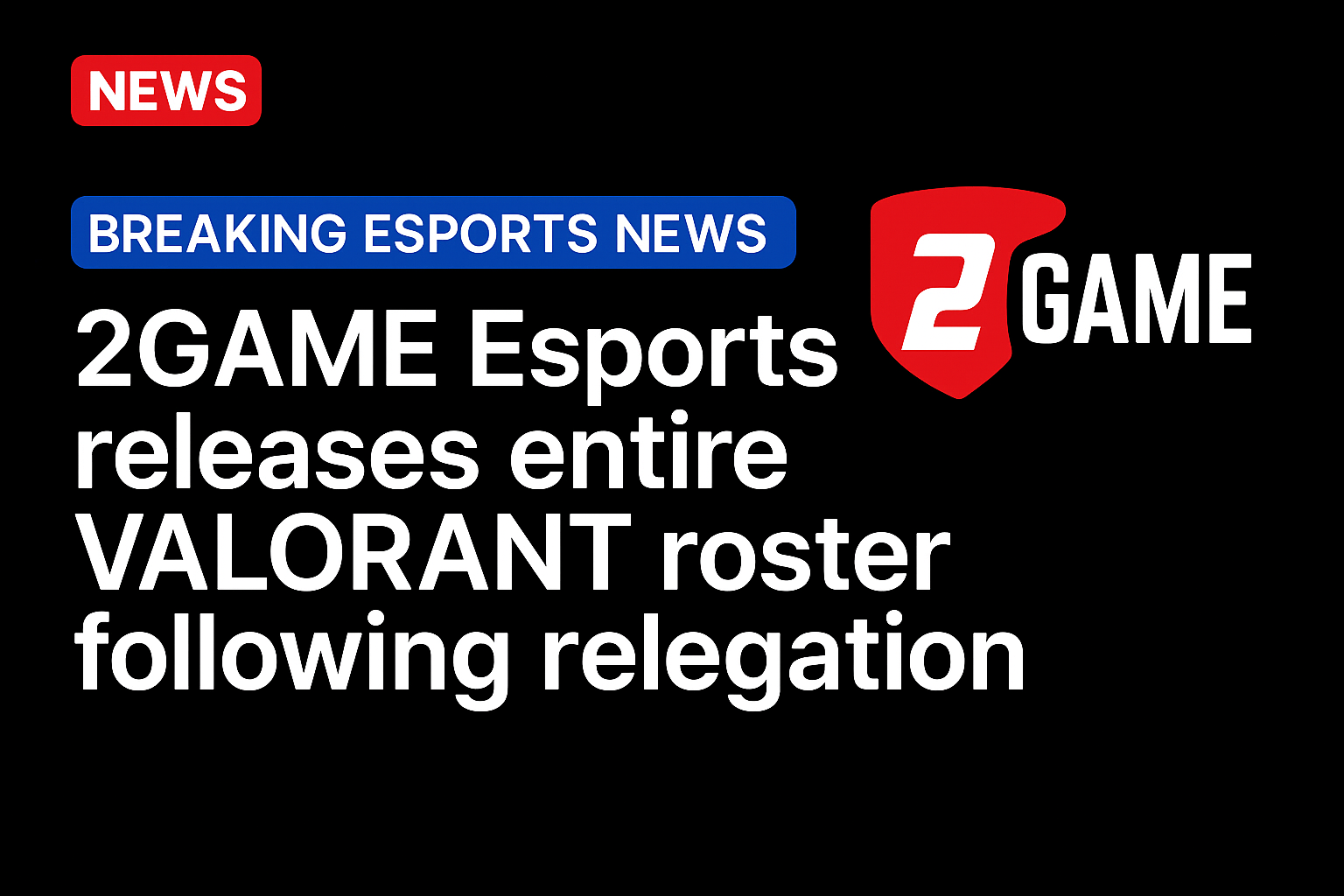 2GAME Esports releases entire VALORANT roster following relegation
